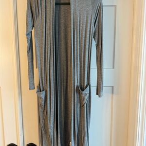 Gray Women's Long Cardigan